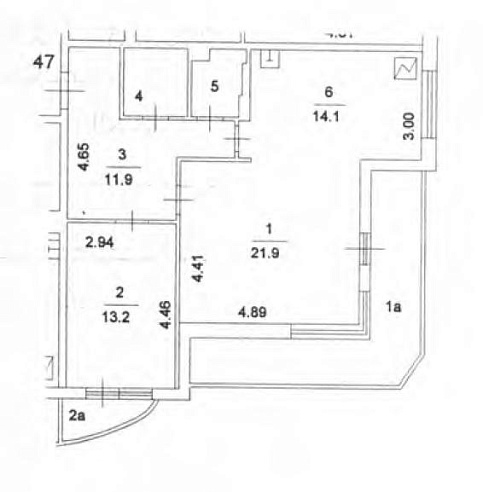 2-к Квартира  площадью 66,80 м² фото 134806